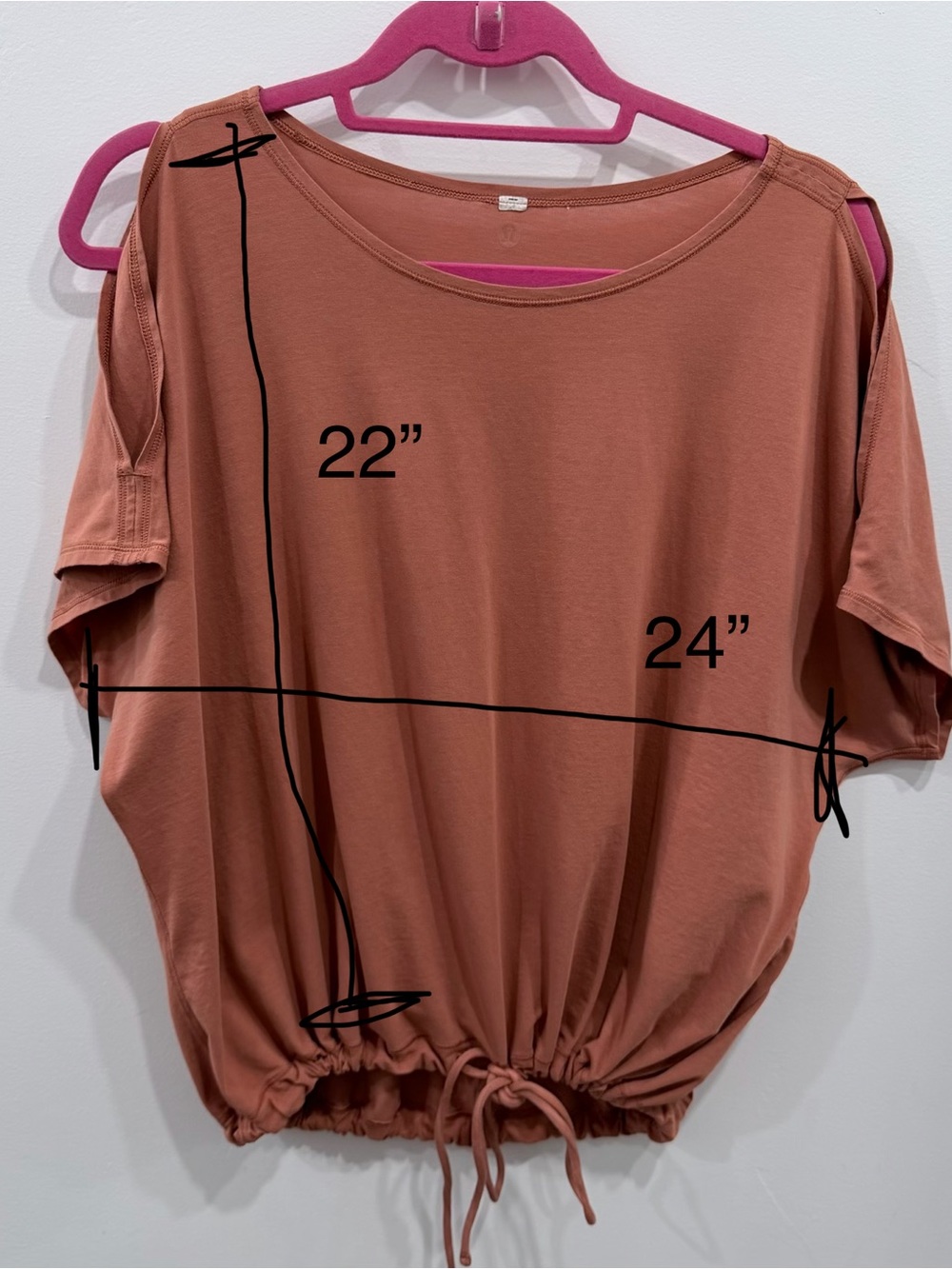 Lululemon Top Bundle Muscle Tank Cold Shoulder Canyon Rock Rust Orange XL/L - Picture 13 of 13